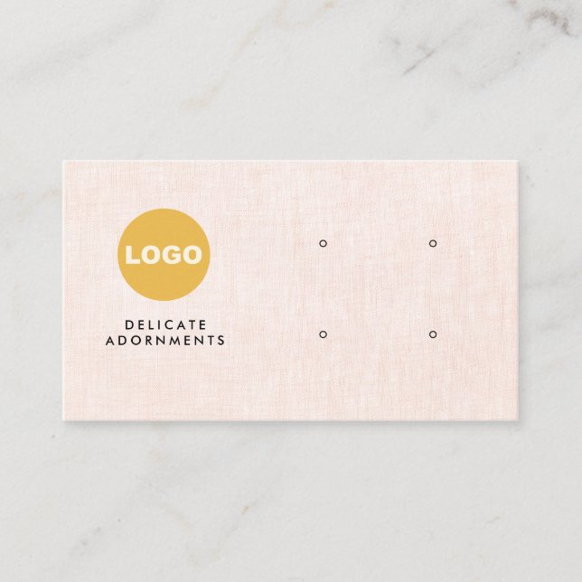 Custom Four 4 Hole Pink Stud Earring Display Logo  Business Card (Front)