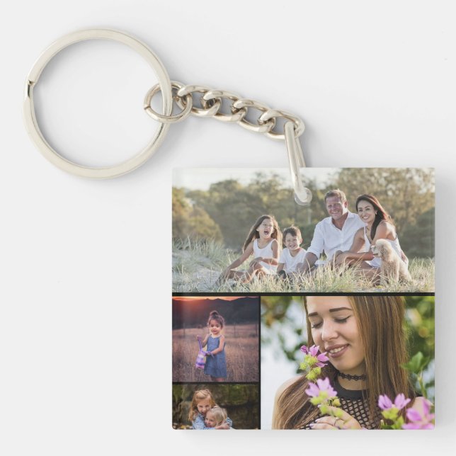 Custom Four Photo Acrylic Keychain (Front)