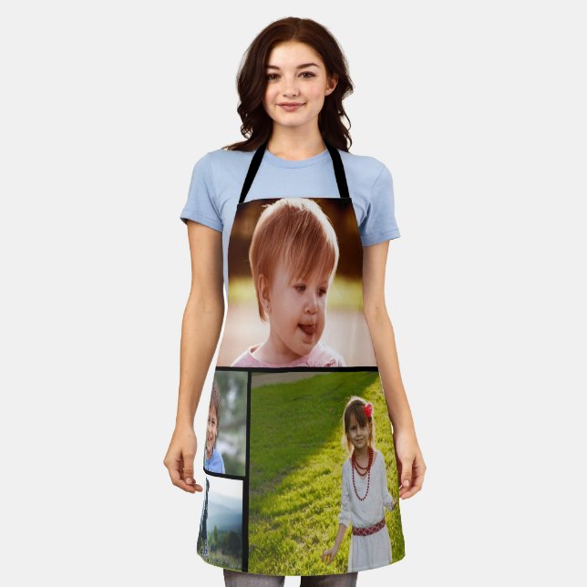 Custom Four Photo All-Over Print Apron (Worn)