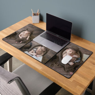 Custom Four Photo Collage Desk Mat