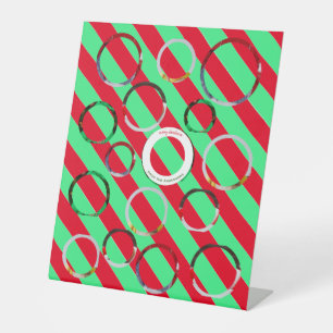 Custom Four-Photo 🎄 Holiday Christmas Pedestal Sign