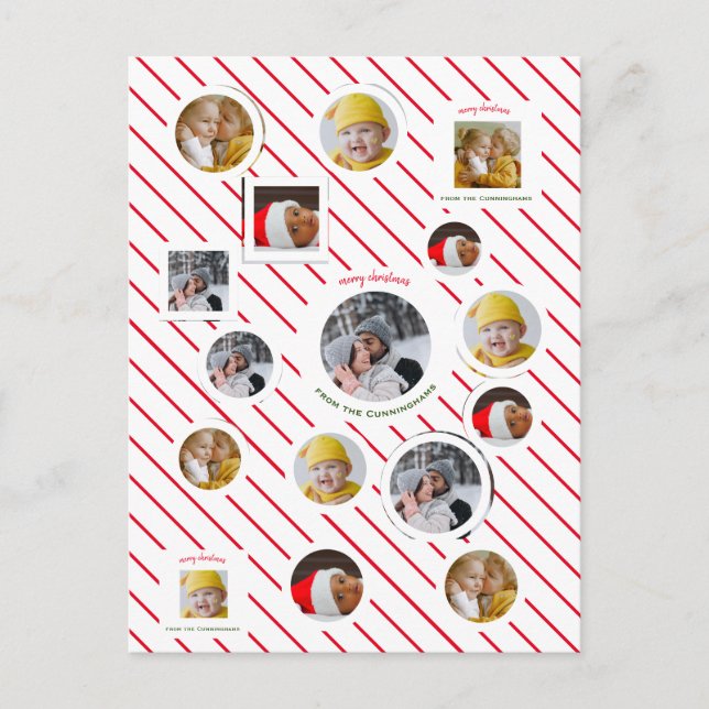 Custom Four-Photo 🎄 Holiday Gift Invitation Postcard (Front)