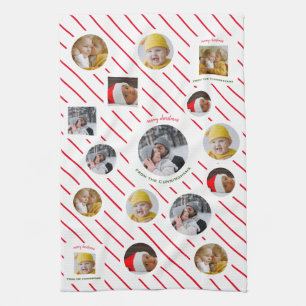 Custom Four-Photo 🎄 Holiday Gift Tea Towel