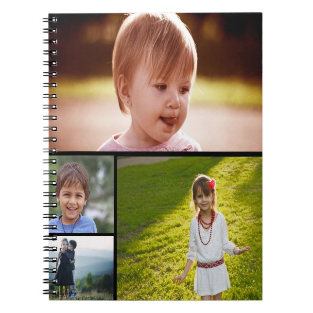 Custom Four Photo Spiral Photo Notebook (Front)