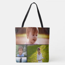 Custom Four Photo Tote Bag