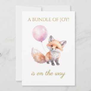 Custom Fox holding balloons Invitation