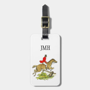 Custom Fox Hunt Jumper Hunter Horseback Riding Luggage Tag