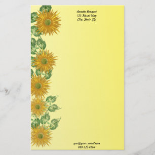 Custom Fractal Artwork Flower Leaf Border Stationery