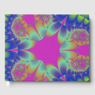 Custom Fractal Cactus Bloom Guest Book