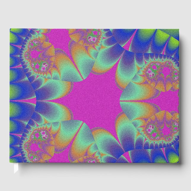 Custom Fractal Cactus Bloom Guest Book (Front)