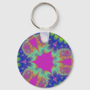 Custom Fractal Cactus Bloom Keychain