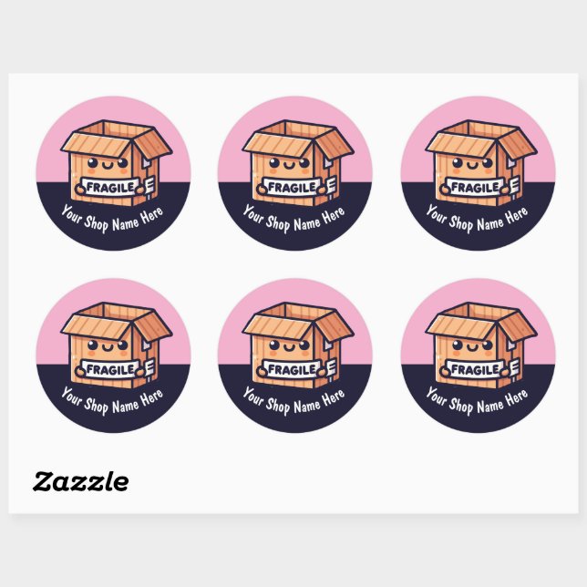 Custom Fragile Stickers Cute Small Business (Sheet)
