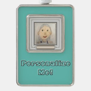 Custom Frame to Add Your Art Or Photo Silver Plated Framed Ornament
