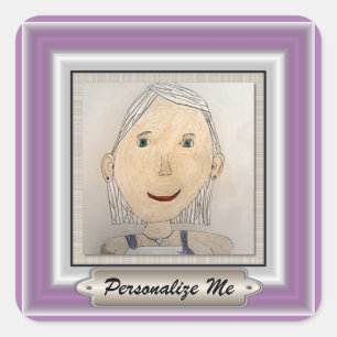 Custom Frame to Add Your Art Or Photo Square Sticker