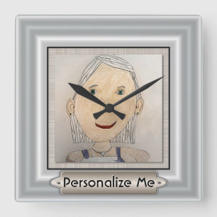 Custom Frame to Add Your Art Or Photo Square Wall Clock