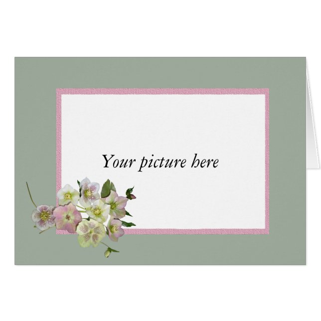 Custom frame with bunch of Hellebore flowers. (Front Horizontal)