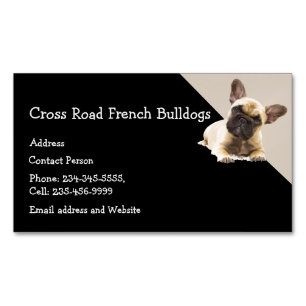 Custom French Bulldog Dog Pet Animal Logo  Magnetic Business Card