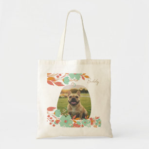 Custom French Bulldog Photo & Name Frenchie Tote Bag