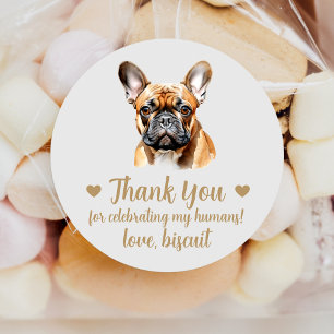 Custom French Bulldog Wedding Favour Stickers