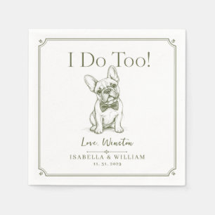 Custom French Bulldog Wedding Frenchie Pet gift Napkin