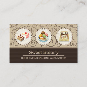 Custom French Parisian Macarons Chocolate Store Business Card