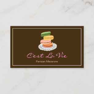 Custom French Parisian Macarons Dessert Store Business Card