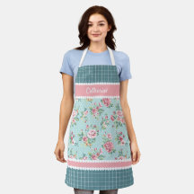 Custom French Pastel Teal Blue Blush Pink Roses