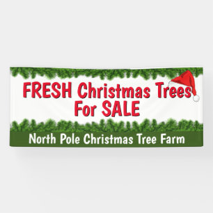 Custom Fresh Christmas Trees For Sale Banner