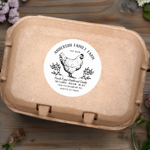Custom Fresh Eggs Family Farm  Classic Round Sticker