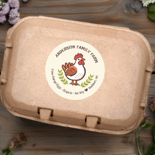 Custom Fresh Eggs Family Farm Cute Chicken Classic Round Sticker