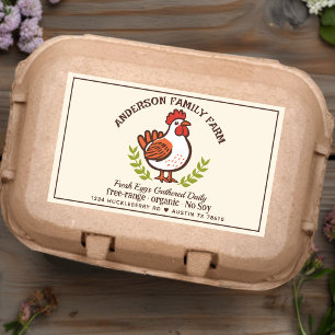 Custom Fresh Eggs Family Farm Cute Chicken Rectangular Sticker