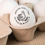 Custom Fresh Eggs Family Farm Cute Chicken Rubber Stamp<br><div class="desc">This design featuring a cute cartoon chicken was made with your business in mind. It can be used with various packaging styles and wrappers. It catches the eye and conveys a clear brand and message. Customise this design with your details and use it for all your needs.</div>