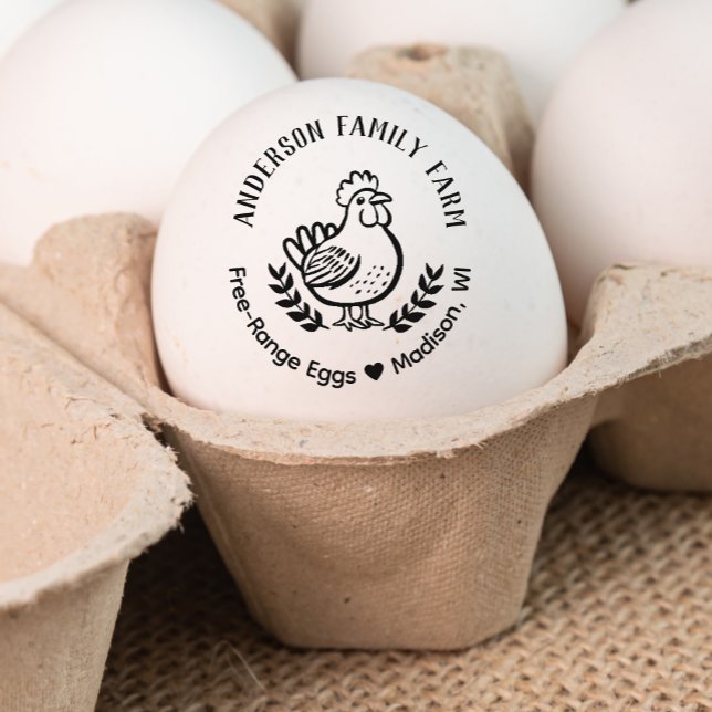 Custom Fresh Eggs Family Farm Cute Chicken Rubber Stamp (Creator Uploaded)
