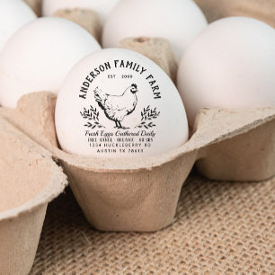 Custom Fresh Eggs Family Farm Rubber Stamp