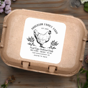 Custom Fresh Eggs Family Farm  Square Sticker