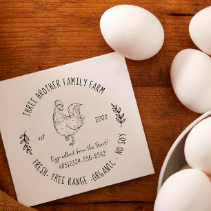 Custom Fresh Eggs Homestead Farm Contact Rubber Stamp