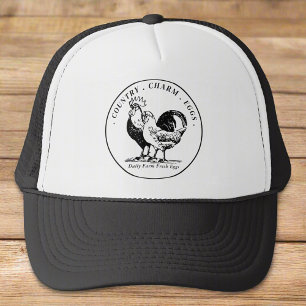 Custom Fresh Organic Eggs Farmhouse Business Trucker Hat