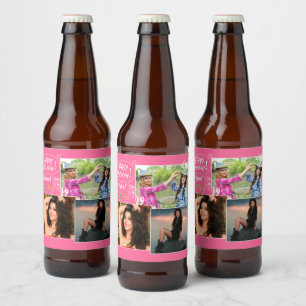 Custom Friend Happy Birthday Photo Collage  Beer Bottle Label
