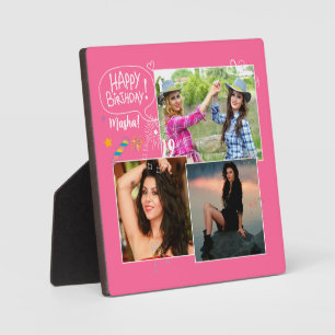 Custom Friend Happy Birthday Photo Collage Plaque