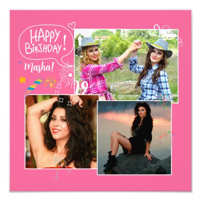 Custom Friend Happy Birthday  Photo Print (Front)