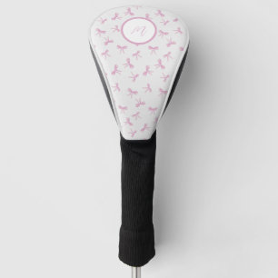 Custom Frilly Coquette Pink watercolor Bow  Golf Head Cover