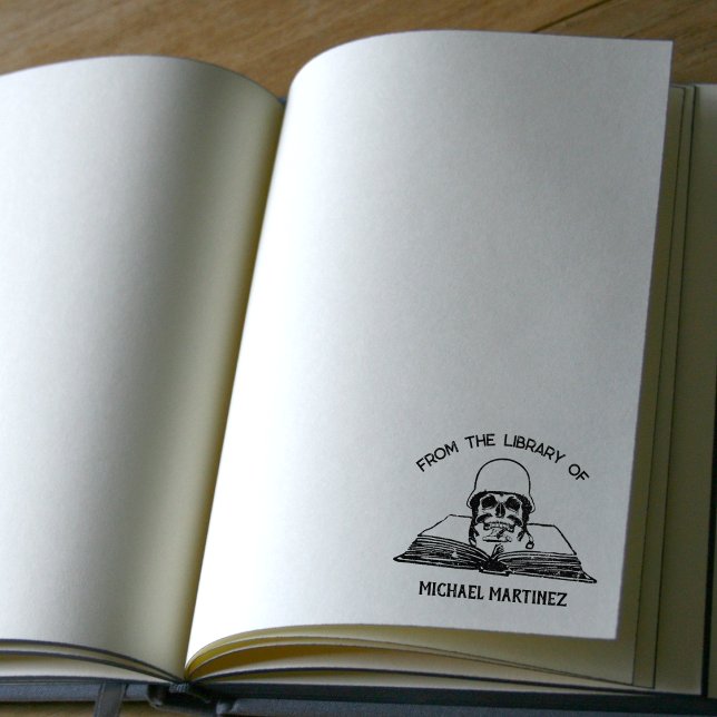 Custom From the Library Of, Soldier Skull Book Rubber Stamp (Creator Uploaded)