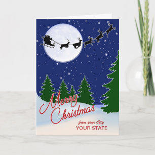 Custom-from Your City, State Merry Christmas Holiday Card