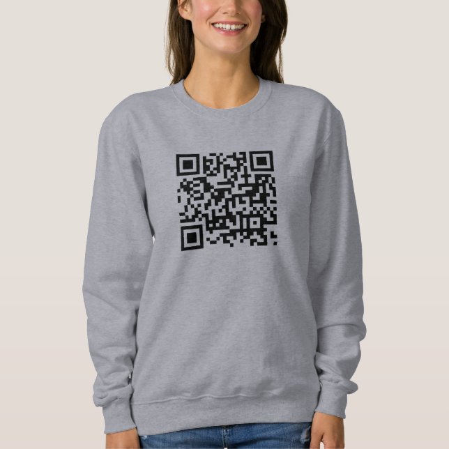 Custom Front & Back Print QR Code Womens Grey Sweatshirt (Front)