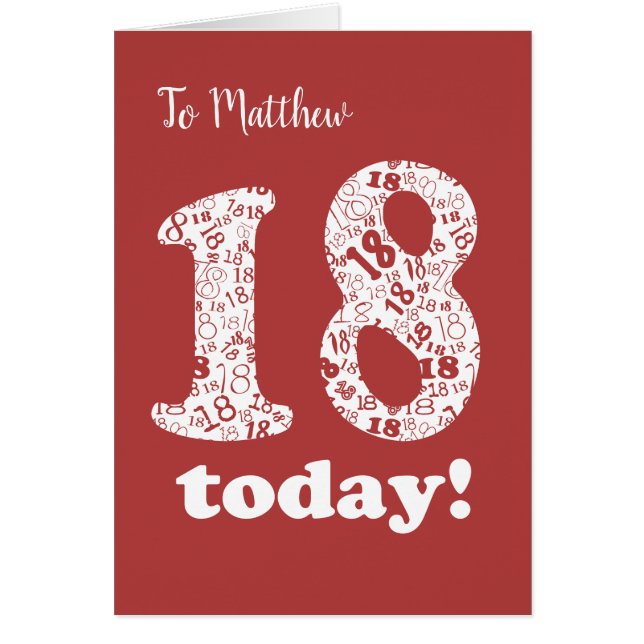 Custom Front Chic Red, White 18th Birthday (Front)