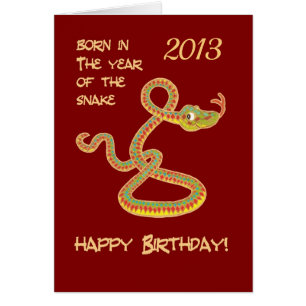 Custom Front Chinese Year of the Snake Birthday