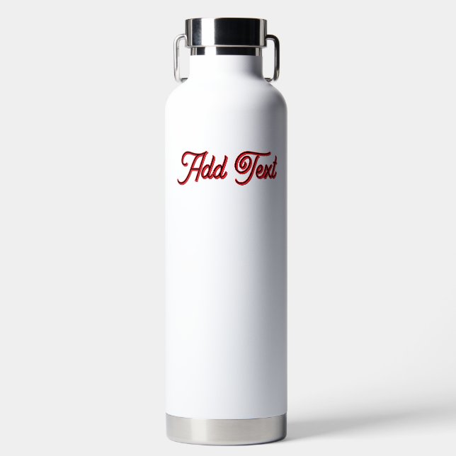 Custom Front Message Back KING Text White Styling  Water Bottle (Front)