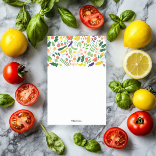 CUSTOM Fruit Veggies Border Grocery Shopping List Post-it Notes