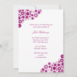 Custom Fuchsia Florals Bridal Shower Invitation