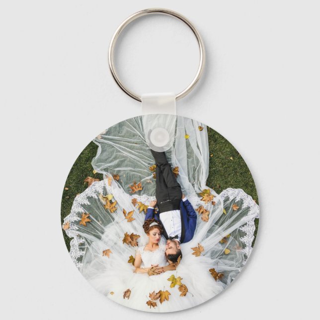 Custom Full Photo Modern Create Your Own Key Ring (Front)
